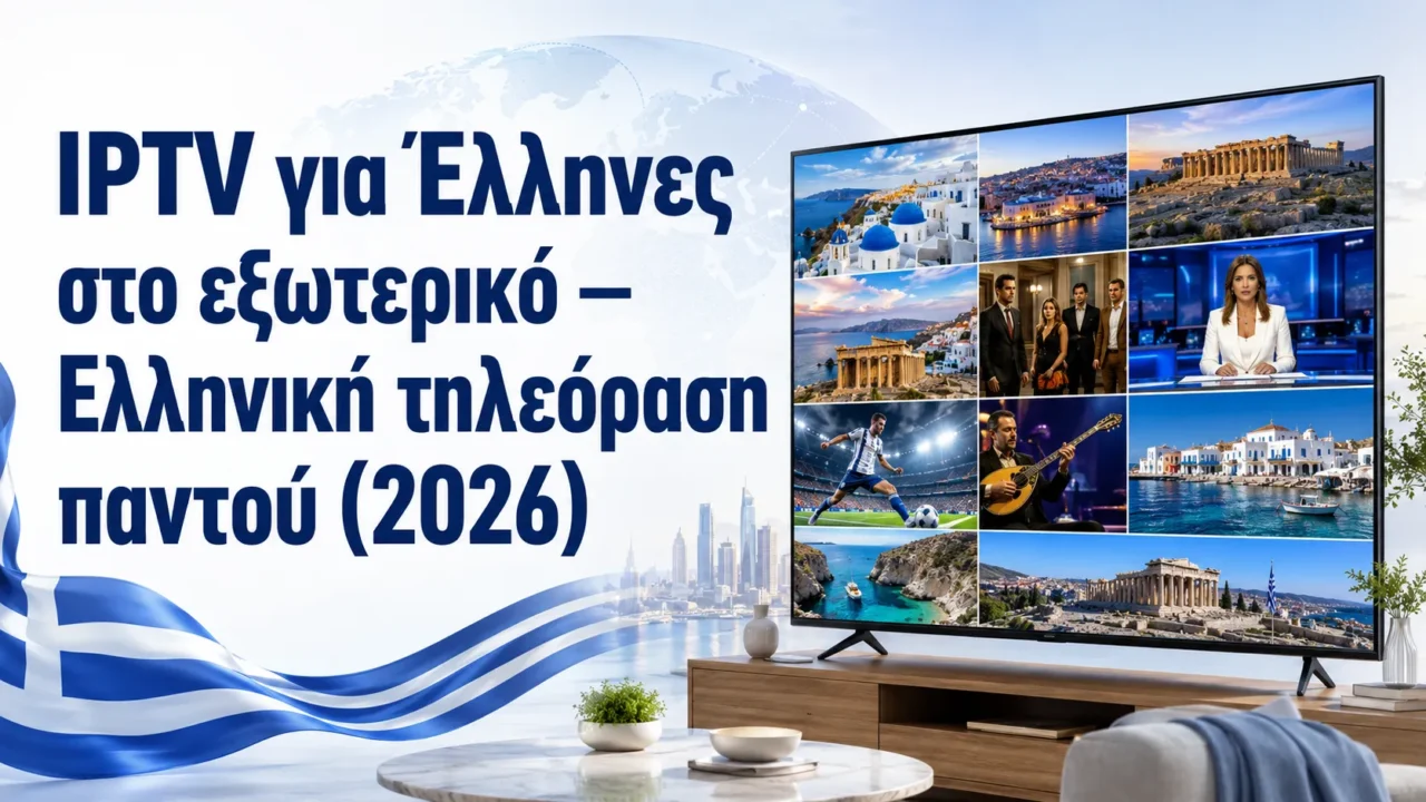 IPTV για Έλληνες στο εξωτερικό — Ελληνική τηλεόραση παντού (2026) — Greek IPTV Hub