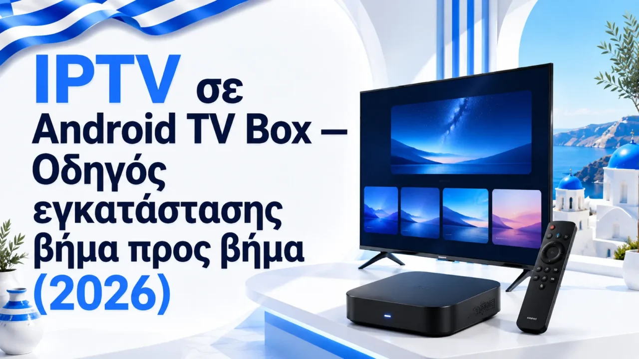 IPTV σε Android TV Box — Οδηγός εγκατάστασης βήμα προς βήμα (2026) — Greek IPTV Hub