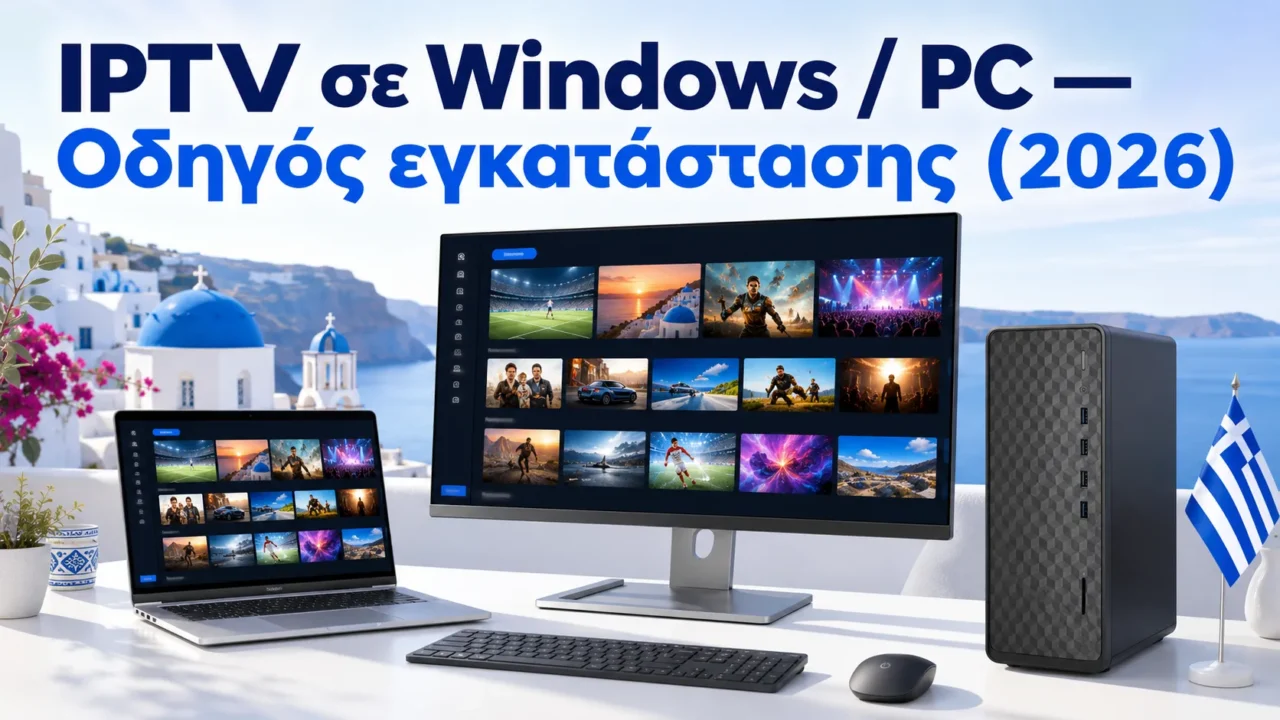 IPTV σε Windows / PC — Οδηγός εγκατάστασης (2026) — Greek IPTV Hub