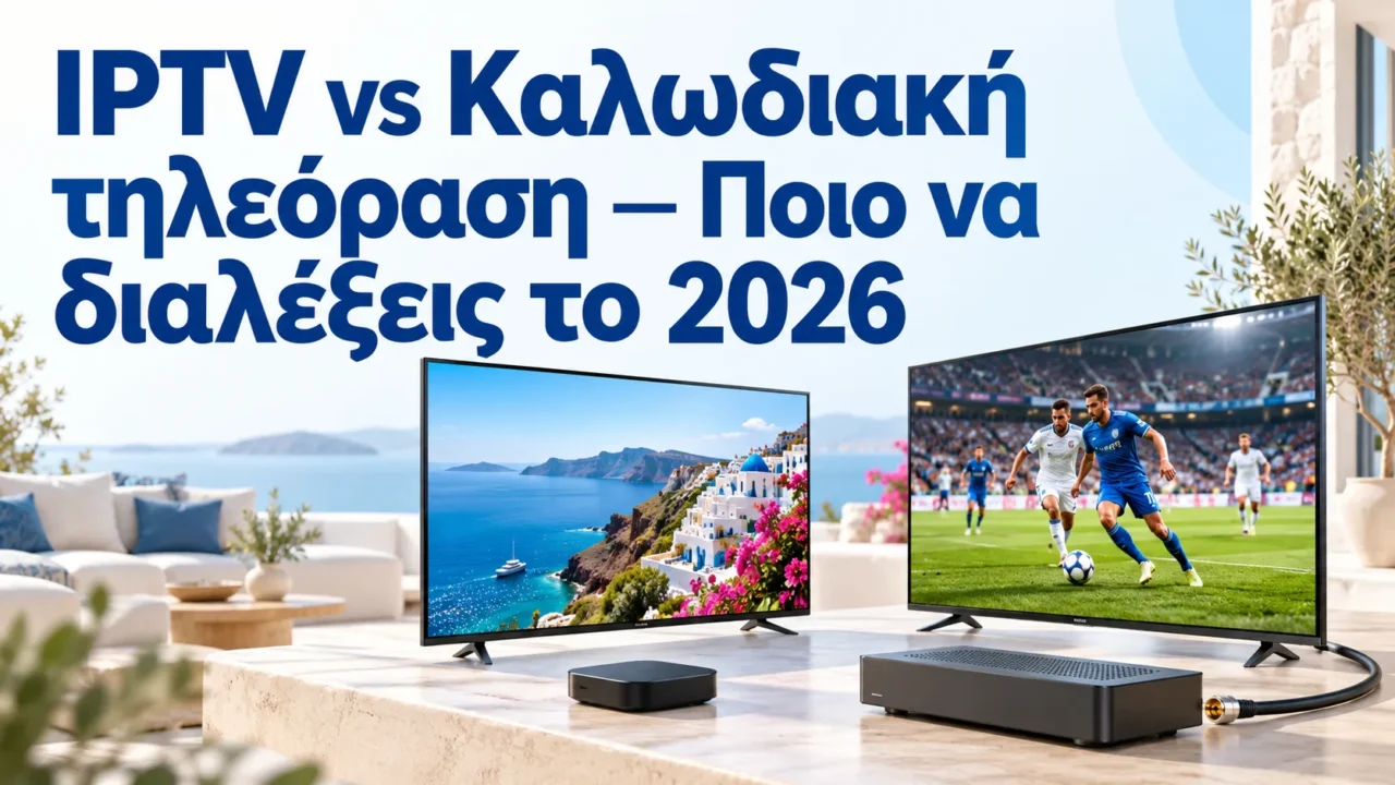 IPTV vs Καλωδιακή τηλεόραση — Ποιο να διαλέξεις το 2026 — Greek IPTV Hub