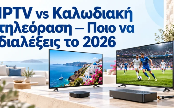 IPTV vs Καλωδιακή τηλεόραση — Ποιο να διαλέξεις το 2026 — Greek IPTV Hub