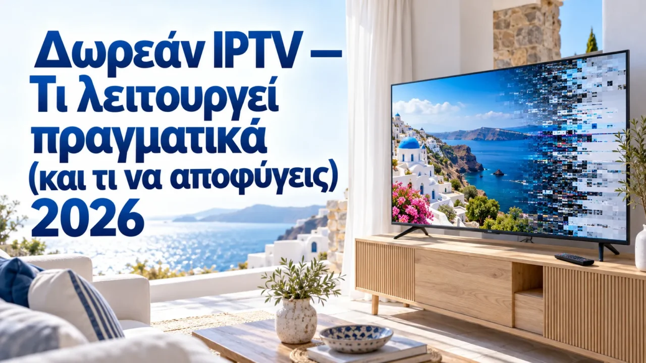 Δωρεάν IPTV — Τι λειτουργεί πραγματικά (και τι να αποφύγεις) 2026 — Greek IPTV Hub