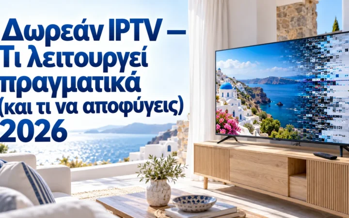 Δωρεάν IPTV — Τι λειτουργεί πραγματικά (και τι να αποφύγεις) 2026 — Greek IPTV Hub
